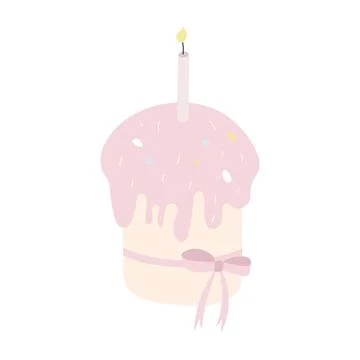 Easter Multicolored cake. Vector set in flat style. Element for poster, flyer 库存插图