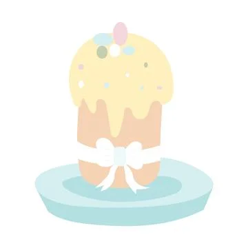 Easter Multicolored cake. Vector set in flat style. Element for poster, flyer Stock Illustration