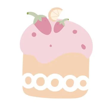 Easter Multicolored cake. Vector set in flat style. Element for poster, flyer 库存插图