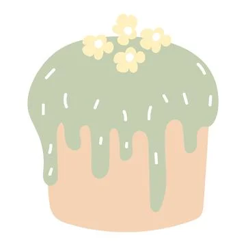 Easter Multicolored cake. Vector set in flat style. Element for poster, flyer Stock Illustration