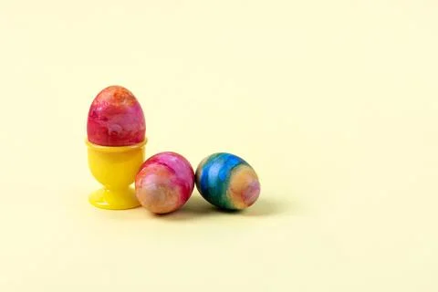 Easter multicolored eggs Stock Photos