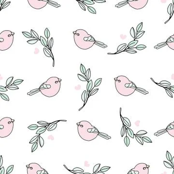 EASTER NATURE Holiday Seamless Pattern Vector Illustration Stock Illustration