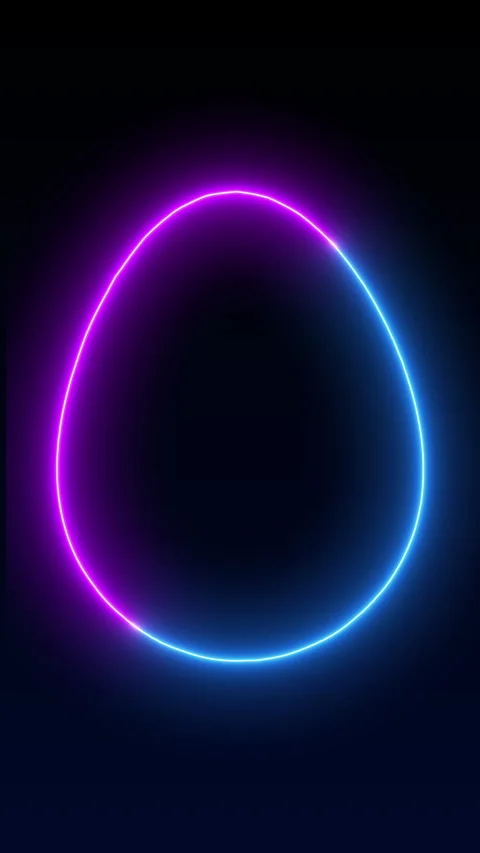 Easter neon egg on black background blue color Video stock 306136726