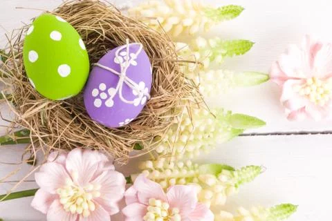 Easter nest dessert Stock Photos