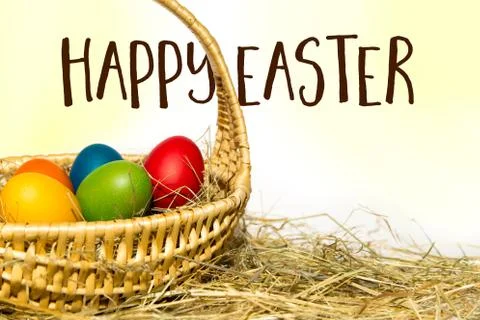 Easter nest with text 스톡 사진