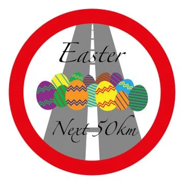 Easter Next 50km Stock Illustration