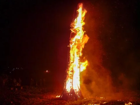 Easter Night Bonfire Celebration Foto stock