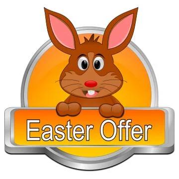 Easter offer button – 3D illustration Stock Illustration