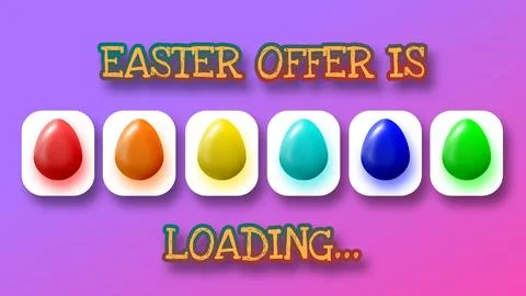 Easter offer is loading illustration on gradient colour background Stock Illustration