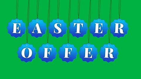Easter offer tags swinging on green screen Stock Footage 268573453