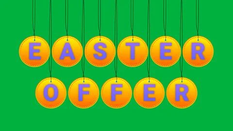 Easter offer tags in yellow gradient colour Stock Illustration
