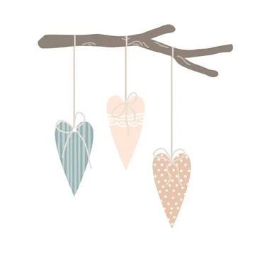 Easter or spring decor for home or cafe interior in Scandinavian style. Textile Illustrazione stock