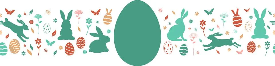 Easter Ornament seamless vector. White isolated background. Stock Illustration