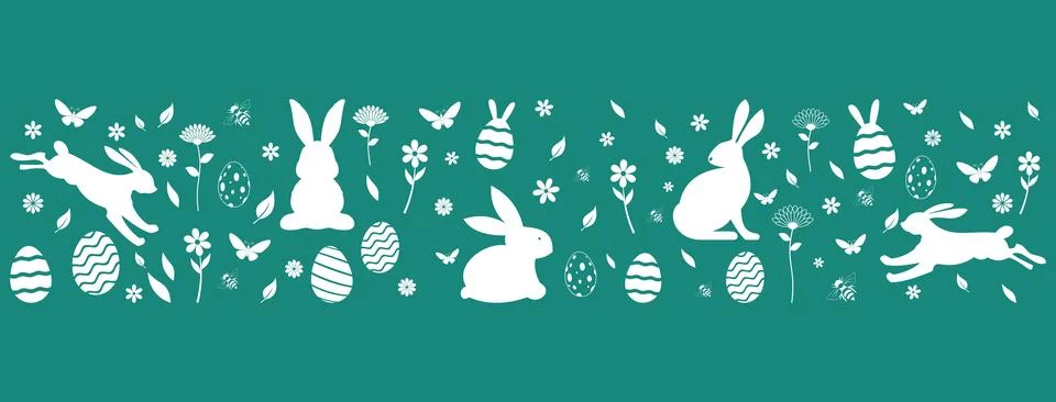 Easter Ornament vector in white and turquoise blue. Stock Illustration