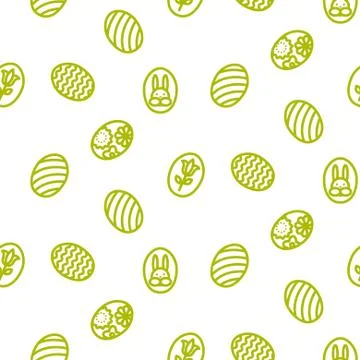 Easter outline icon seamless vector pattern Stock Illustration
