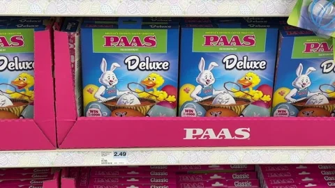 Easter - Paas Egg Dye Kit - Bettendorf, IA - Feb. 17, 2024 Stock Footage 265816149