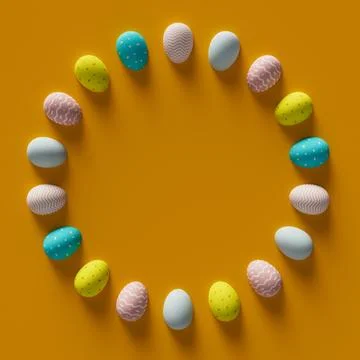 Easter painted egg with beautiful pattern. 3d holiday elements isolated on Stockillustratie