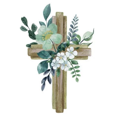 Easter painted eggs composition, cold green tints Stock Illustration