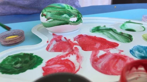 Easter. Painted eggs. Paint eggs, paint, colors, spring. Stock Footage 101805325