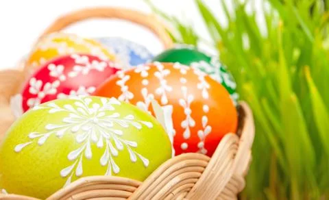 Easter painted eggs Stock Photos