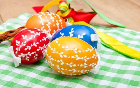 Easter painted eggs Stock Photos