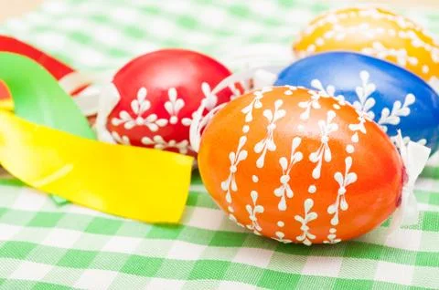 Easter painted eggs Stock Photos