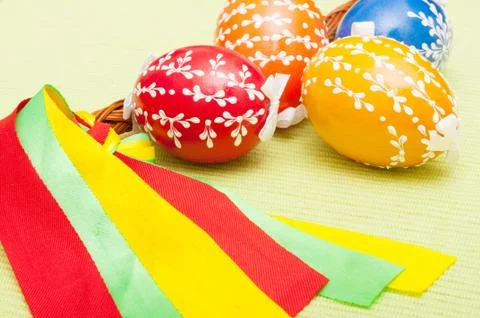 Easter painted eggs Stock Photos