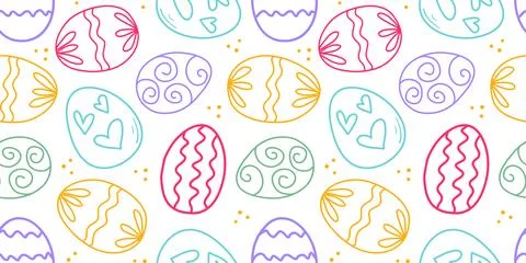 Easter painted eggs seamless pattern Stock Illustration