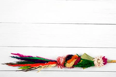 Easter Palm on a white plank Stock Photos