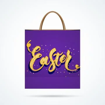 Easter paper bag with shadow Illustration