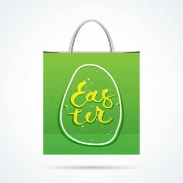 Easter paper bag with shadow Stock Illustration
