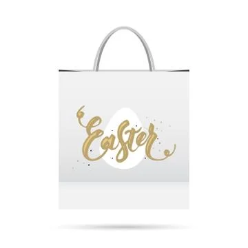 Easter paper bag with shadow Stock Illustration