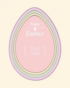 Easter Paper cut Minimalistic Flat Design with colorful layers Happy Easter Illustrazione stock