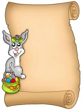 Easter parchment with bunny Stock Illustration