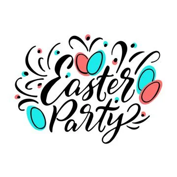 Easter party, lettering and calligraphy for spring holiday. Illustrazione stock