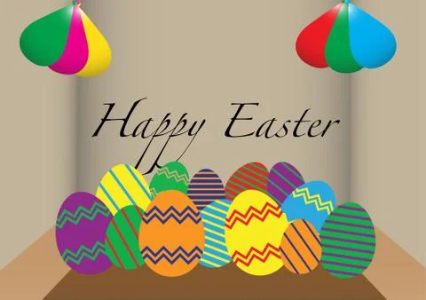 Easter Party Room Stock Illustration
