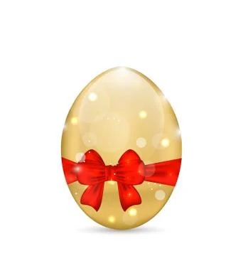 Easter paschal shine egg with red bow Stock Illustration