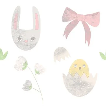 Easter pastel seamless background. Stock Illustration