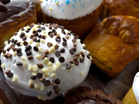 Easter Pastries Are Arranged on a Table for an Orthodox Celebration Stock Photos