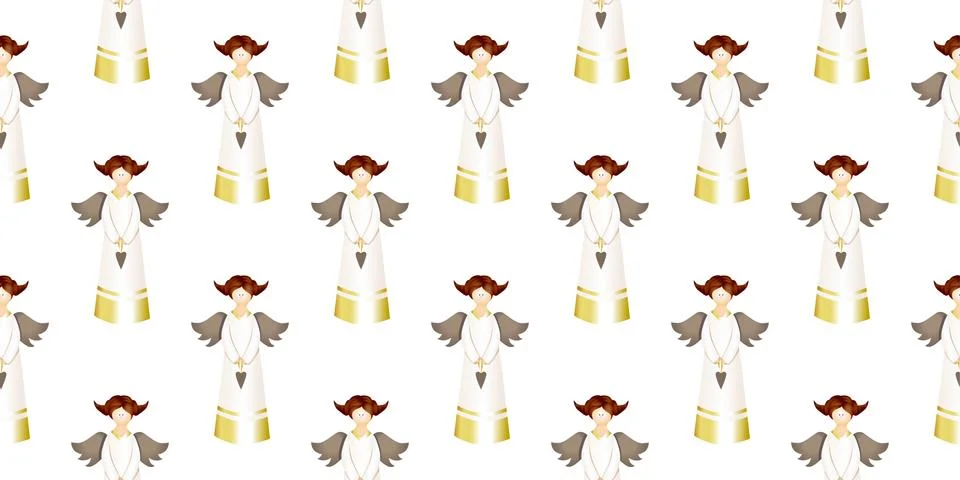 Easter pattern. Angel with wings. Figurine, religious figurine. Happy easter. Stock Illustration