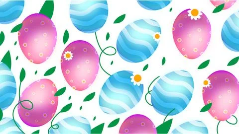 Easter pattern background with egg and flower Illustrazione stock