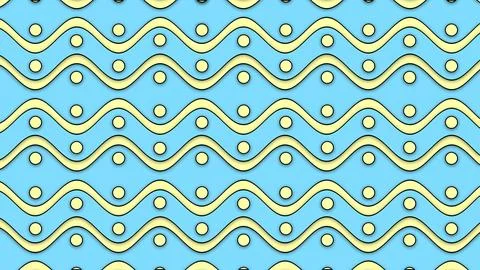 Easter Pattern Blue And Yellow Colors Easter Holiday. Waves And Dots Pattern Stock Illustration