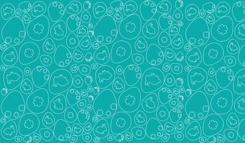 Easter Pattern Blue green Stock Illustration
