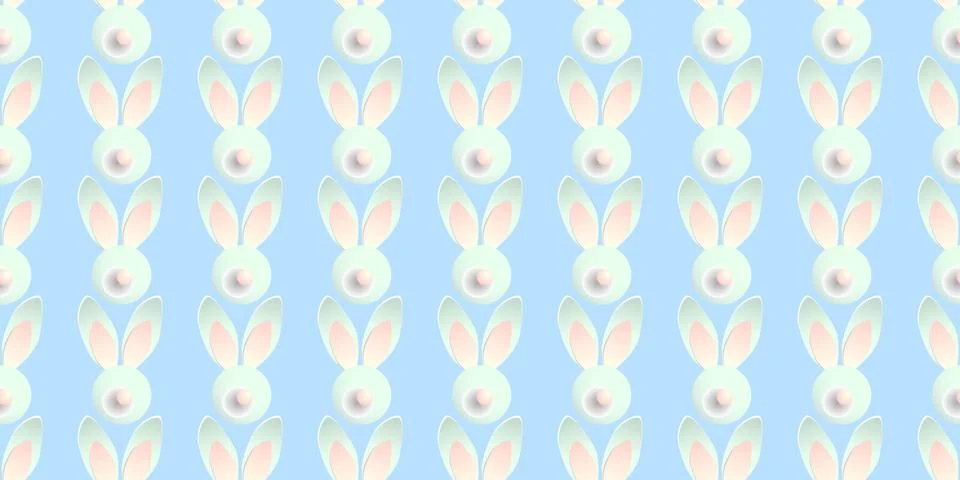 Easter pattern. Bunny Rabbit. Tender blue background. Wrapping paper design.  스톡 일러스트