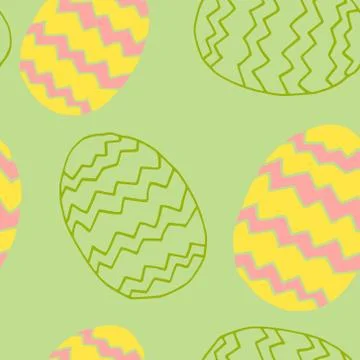 Easter pattern, colorful eggs, various design, wrapping paper, fabric, textil 库存插图