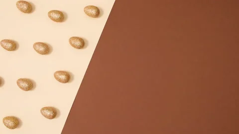 Easter pattern of creative moving glitter eggs. Stop motion Stock-Footage 150283538