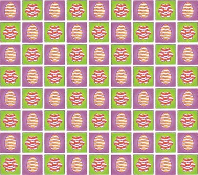 Easter pattern with eggs and flowers pictograms Stock Illustration