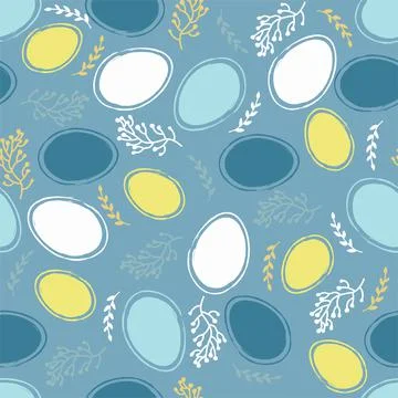 Easter pattern with eggs and flowers in pastel colors. Seamless Rapport for your 스톡 일러스트