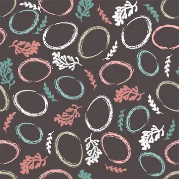 Easter pattern with eggs and flowers in pastel colors. Seamless Rapport for your Stock Illustration