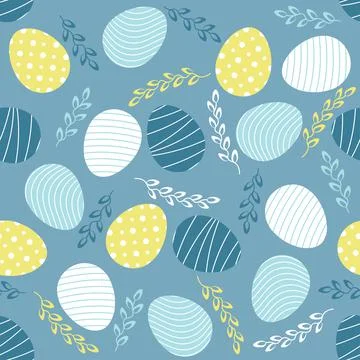 Easter pattern with eggs and flowers in pastel colors. Seamless Rapport for your イラスト素材